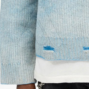 Pull en coton 100 % pour homme, coupe ample, respirant, tricoté, style streetwear personnalisé, effet délavé, collection 2026 - Product Image 5