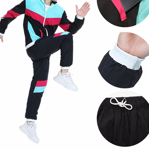 Conjunto Deportivo Color Block para Hombre, Chaqueta Cortavientos y Pantalones, Dos Piezas, Transpirable, Tejido de Poliéster, Ropa de Primavera - Product Image 3