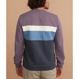 Sudadera informal de cuello redondo para hombre, diseño de bloque de color, poliéster/algodón, venta al por mayor para la temporada de invierno a rayas - Product Image 6