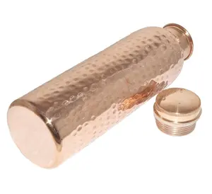 HAMMERED COPPER STYLISH BOTTLE JOINT FREE -25 OZ..