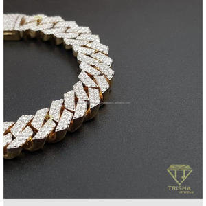 Luxury Fully Iced Out Cuban Link Moissanite Bracelet with Diamond Look Pave Setting and Secure <b>Box</b> Clasp - Product Image 1