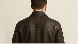 Distressed <b>Leather</b> <b>Jacket</b> <b>Man</b> Vintage Bomber Coat Cowhide Biker Style Dark <b>Brown</b> Motorcycle Functional Pockets Multi Pocket - Product Image 2