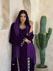 AWAIS HOUSE Dubai Muslim Islamic Rich Velvet Sequined Handmade Lightweight Party <b>Kaftan</b> Abaya Jubbah Womens Fashion Floor Length - Product Image 5