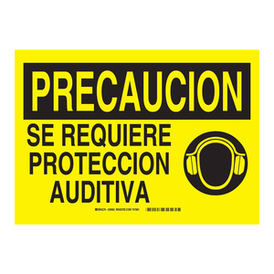 Señal de Protección Auditiva Brady en Español para Áreas con Ruido Industrial, Placa de PC Plegable con Impresión UV - Product Image 2