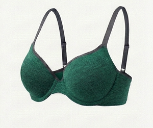 Soutien-gorge sans armatures sans coutures pour femme, bonnet complet, bretelles réglables, dos en Y, vert uni, usage quotidien, lavable en machine - Product Image 3