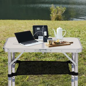 Tavolo da campeggio e picnic pieghevole in alluminio da 60 cm, 3 altezze regolabili, portatile e leggero per patio e esterni - Product Image 4