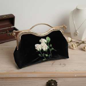 Embroidery Custom Logo Design Satin Lined Round Flat <b>Drawstring</b> jewelry clutch Bag for Jewelry & Cosmetic Promotion - Product Image 3