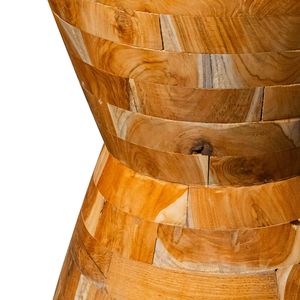 Table d'appoint en teck massif artisanal ARTERRA, meuble de salon, motif grain naturel rustique - Product Image 4