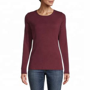 Camiseta de mujer de algodón puro de manga larga de alta calidad al por mayor BD Factory 100% algodón 160GSM fábrica OEM - Product Image 4