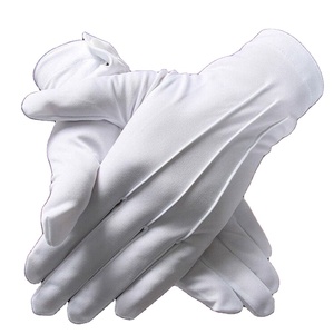 Masonic White Leather Wrist Length <b>Gloves</b> Plain Style Breathable <b>Touchscreen</b> Durable for Daily Use Four Seasons Warmth - Product Image 1
