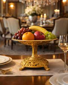 Bol décoratif traditionnel chinois en métal sculpté à la main, inspiré de l'artisanat, avec un design orné pour la décoration de la table - Product Image 4