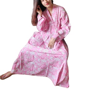 Vestido con estampado de bloque a mano para mujer Vestido Sexy de talla larga para chica - Product Image 1