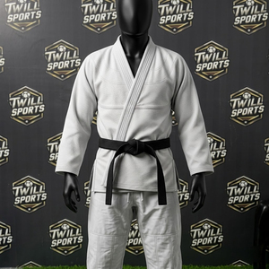 Kimono Blanco de BJJ para Adultos, 100% Algodón, Duradero, Corte Regular, Unisex, Ropa de Artes Marciales - Product Image 2