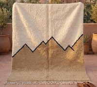 Tapis marocain Beni Ourain & Azilal 100% laine fait main, à poils longs, lavable, avec envers en latex épais, pour la décoration intérieure