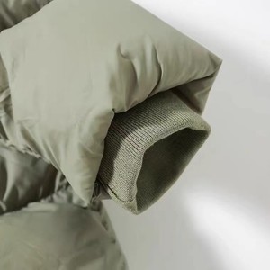 Blouson matelassé chaud d'hiver pour homme, respirant, en nylon brillant, avec fermeture éclair légère, broderie unie en coton - Product Image 5