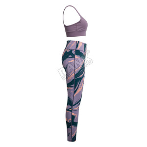 Conjunto de yoga para mujer, ropa deportiva de alto rendimiento, transpirable, traje de entrenamiento con pantalones de yoga y sujetador deportivo para mujer - Product Image 4