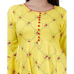 AARTI FASHION Traje Salwar Moderno Casual de Corte Regular con Manga Larga y Largo hasta el Suelo, para Uso Diario, con Cintura Natural, Cuello Redondo y Tejido de Tela - Product Image 5