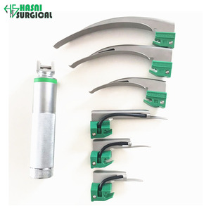 Adult Pediatric Use Disposable Stainless Steel Manual Fiber <b>Optic</b> Laryngoscope ENT Operation Scope Surgical Set - Product Image 2