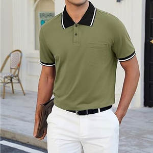Camisas Polo Casuales de Manga Corta para Hombre, Clásicas con Botones, Cuello Camisero, para Verano, Golf, con Bolsillo, Cómodas, Ligeras, de Algodón - Product Image 2
