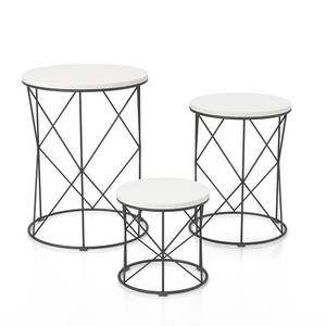 OEM Modern Metal Nesting <b>Tables</b> Set <b>with</b> <b>Adjustable</b> <b>Height</b> & Extendable Features Corrosion Resistant Coating for Home Furniture - Product Image 2