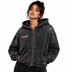 Women's gym workout <b>hoodie</b> in <b>Lightweight</b> <b>Hoodie</b>, Custom Logo Bulk Apparel Manufacturer - Product Image 5