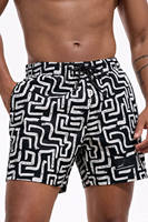 Shorts de bain tricotés respirants à séchage rapide pour hommes, personnalisables, faible MOQ, 100 % polyester, taille élastique, style décontracté Oxford, vente en gros
