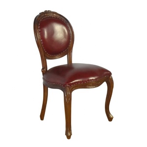 เก้าอี้รับประทานอาหารไม้เก้าอี้หนังเก้าอี้ห้องนั่งเล่นคลาสสิกเก้าอี้ด้านข้างแบบบาร็อคสำหรับห้องรับประทานอาหารบ้านและร้านอาหารเฟอร์นิเจอร์ - Product Image 1