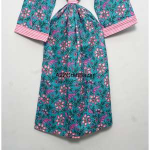 Kimono Floral Estampado 100% Algodón Puro Transpirable para Mujer, Ropa de Dormir de Verano e Invierno, Bata Casual para Playa y Noche - Product Image 6