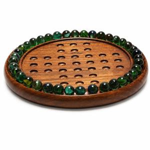 Jeu de solitaire en bois artisanal de qualité supérieure, solitaire classique en bois avec billes de verre, jouets éducatifs d'intelligence - Product Image 4