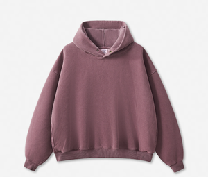 เสื้อฮู้ดผู้ชายทรงโอเวอร์ไซส์ ผ้าถักคอตตอนสีพื้น สวมใส่สบายๆ สำหรับฤดูใบไม้ร่วง - Product Image 2