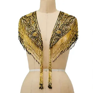 Cape vintage à franges perlées et sequins, boléro décoratif en cristal, couvre-épaules pour banquet, mariage, fête, femme - Product Image 5