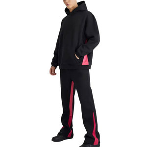 Ensemble de survêtement évasé doux et chaud, coupe classique, léger et confortable en mélange de coton, parfait pour se détendre - Product Image 4