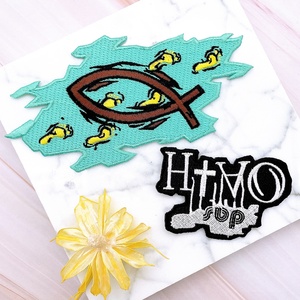 Patchs personnalisés de conception de mode, nouveau patch brodé de travail, patch de broderie en tissu de conception créative, Marktex - Product Image 1