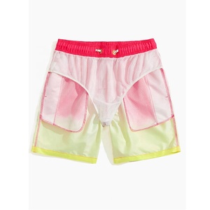 Short de bain de plage d'été personnalisé pour hommes taille élastique polyester gym jogging 5 pouces entrejambe imprimé design vêtements de plage - Product Image 3