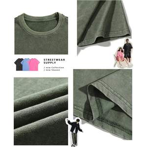 2025 camisetas de lavado ácido de algodón Vintage de gran tamaño para hombres y mujeres, Camisetas básicas Unisex con mangas cortas y estilo de Club holgado - Product Image 2