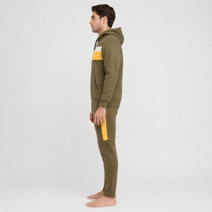 Ensemble de survêtement décontracté d'hiver pour hommes, personnalisé, style streetwear, uni, vintage, délavé, léger, 100 % coton, avec sweat à capuche et pantalon de jogging - Product Image 6