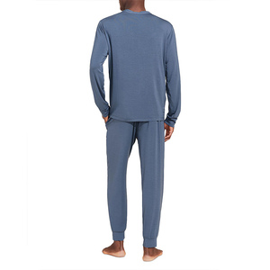 Pijama de Dos Piezas para Hombre, Talla Grande, Personalizable, de Algodón Orgánico, Suave, con Estampado, Manga Larga, Parte Superior e Inferior de Lujo, ODM, para Adultos, 2026 - Product Image 4