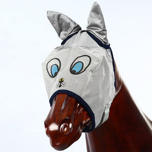 Voile anti-mouches pour chevaux imprimé par sublimation personnalisée, masque équestre en maille colorée, service OEM, protection oculaire durable pour équidés - Product Image 5