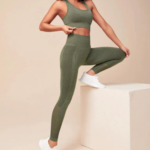 Custom Logo <b>Athletic</b> Clothing Ladies Gym Fitness Sports Workout Yoga Clothes Activewear Women Yoga Sets - Product Image 1