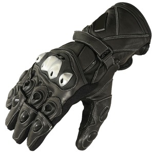 Premium Racing Leather Motorbike Gloves Full Finger Anti-Slip Carbon Fiber Protection Gloves <b>Hook</b> Loop Closure <b>Outdoor</b> Sports - Product Image 2