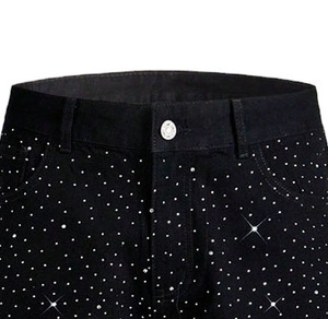 Shorts tendance surdimensionnés avec strass personnalisés, qualité supérieure, tissu 100% coton, style décontracté streetwear, unisexe - Product Image 4