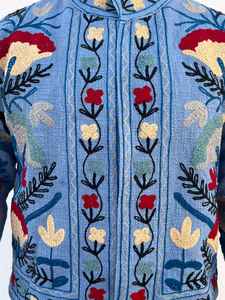 Veste tissée unisexe Boho Chic TNT Suzani faite à la main, réversible, respirante, matelassée, à col montant, pour l'hiver, style ethnique - Product Image 2