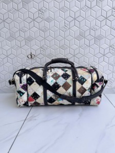 Nouveauté : Sac de voyage unisexe en cuir véritable effet métallisé, motif à carreaux, fait main, multi-usages, grande taille, sac de sport - Product Image 3