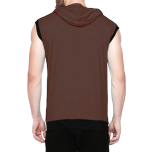 Haut de gamme : Sweat à capuche sans manches zippé pour homme, en molleton 100 % coton épais, brodé, coupe ajustée, idéal pour l'hiver et le sport. - Product Image 2