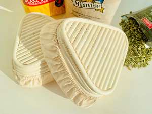 Cesta de fermentación triangular de ratán ecológica al por mayor para pan, con batidor de masa y cortador, accesorios de repostería - Product Image 5