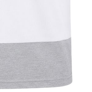 Heather Gray White Horizontal Stripe Polo <b>Shirt</b> Short Sleeve Collared Button Placket Casual Golf Team with JJ Logo Embroidery - Product Image 6