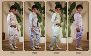 Nouvelle collection exclusive de vêtements traditionnels pour enfants, Koti Kurta Bottom, pour mariage, fête, cérémonie, en satin, matériaux recyclés - Product Image 6