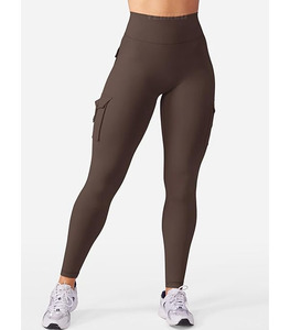 Leggings de yoga décontractés élastiques pour femmes, couleur unie, logo personnalisable, respirants, séchage rapide – Meilleures ventes 2025 - Product Image 2