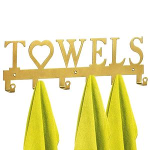 CIFbuy 1pc Premium Metal Wall Mounted Towel <b>Hook</b> Simple Punch Installation 6 <b>Hook</b> Space Saving Storage for <b>Bathroom</b> Kit - Product Image 4