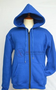 Sweat-shirt à capuche zippé intégral en polaire bleu roi de qualité supérieure pour homme, avec poignets côtelés, vêtement de sport décontracté, collection hiver, direct usine - Product Image 3